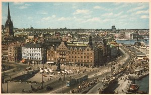 Vintage Postcard 1920's General View of Stockholm Slussen Och Skeppsbron Sweden