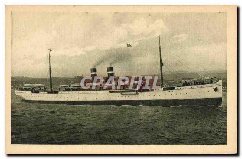 Postcard Old Ship Boat Fabre Line SS Roma