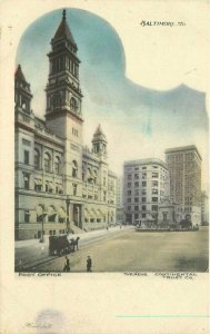 Baltimore Maryland Post Office The News Continental Trust C-1910 Postcard 6314