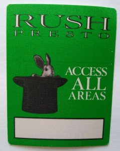 Rush Presto Backstage Pass Original 1990 Concert Rock Music Rabbit Hat Green