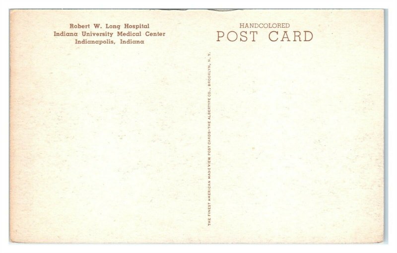 Hospital, Indiana University Medical Center, Indianapolis Hand-Colored Postcard