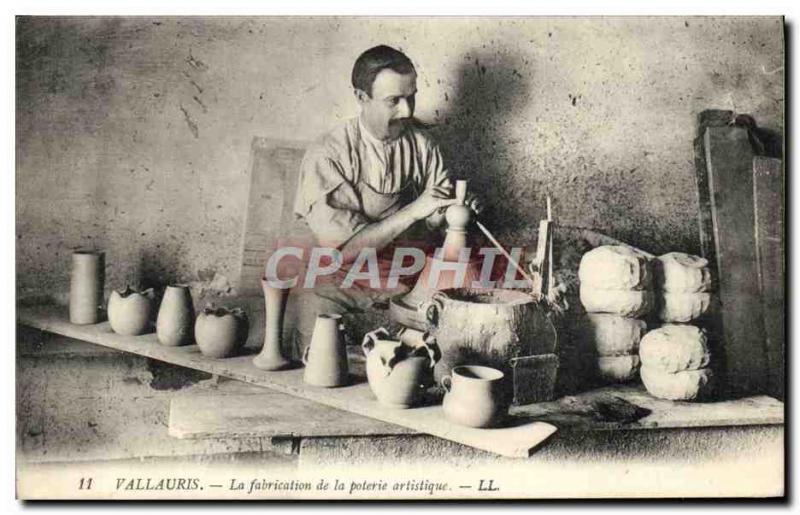 Old Postcard Vallauris Pottery Ceramic Manufacturing of artistic pottery TOP