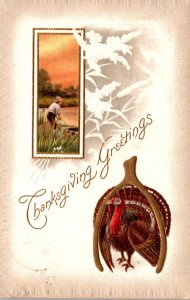 Thanksgiving Greetings With Turkey 1911