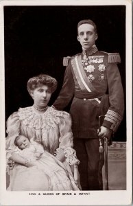 King & Queen of Spain and Infant Royalty c1907 Rotary RPPC Postcard G70