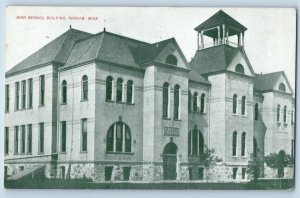 Perham Minnesota Postcard High School Building Exterior View 1911 Vintage Posted