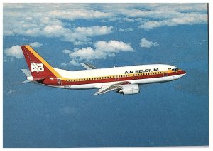 Air Belgium Boeing 737-3 Airplane Postcard