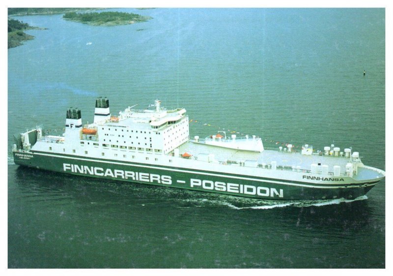 Finnlines Poseidon shipping Freight Co Finland Postcard