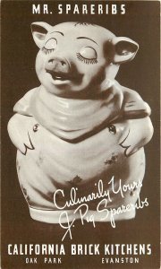 Postcard 1940s Illinois Oak Park Pig restaurant advertising IL24-1231