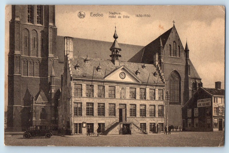 East Flanders Belgium Postcard Eekloo City Hall Hotel De Ville 1917 Posted