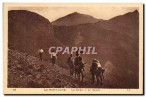 Old Postcard Auvergne Mont Dore way Sancy (ass donkey)