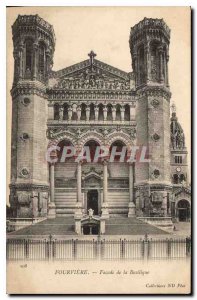 Old Postcard Fourviere Facade of the Basilica
