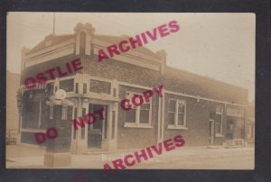 Brandon IOWA RPPC c1915 BANK POST OFFICE Main Street nr Independence Urbana #1