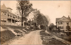 RPPC View of Orchard Street, Unionville NY Dirt Road c1910 Vintage Postcard R52