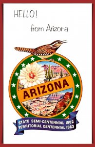 Arizona - Hello  - Official Seal - 50th Birthday - [AZ-370]