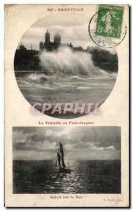 Old Postcard The Tempest at Granville Bridge Jacques Sun Sea