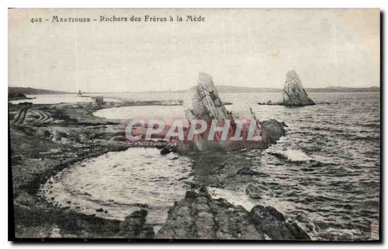 Postcard Old Martigues Rochers des Freres has Mede
