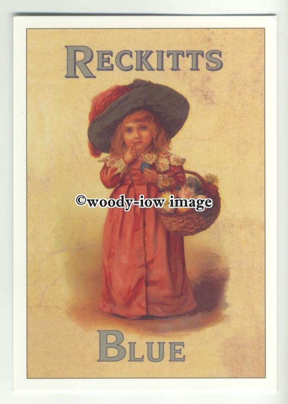 ad0400 - Reckitts Blue Laundry Whitener- girl & Flowers - Modern Advert Postcard