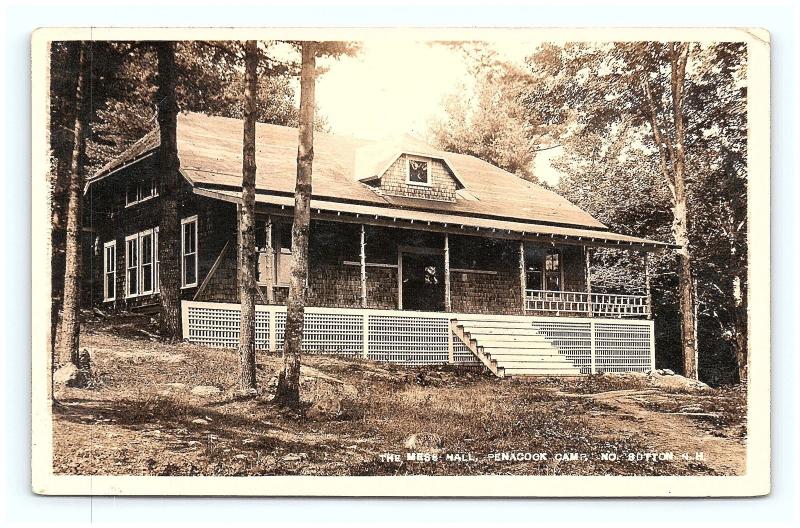 Postcard NH North Button Albany The Mess Hall Penacook Camp RPPC Real Photo G07