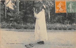 br104347 priere arabe alger africa  real photo priest folklore types