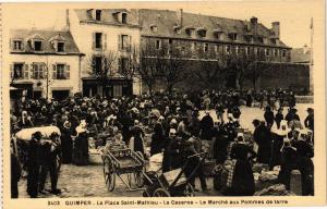 CPA AK QUIMPER-La Place St-MATHIEU-La Caserne-Le Marché aux Pommes (188755)