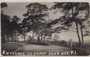 RPPC MILITARY JOHN HAY CAMP PHILIPPINES ISLANDS REAL PHOTO POSTCARD (c. 1910)