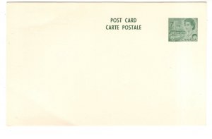 Postal Stationery Postcard, Canada, Queen Elizabeth II 7 Cent Green