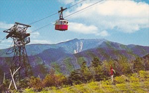 Tram Car Approaching Summit Cannon Mountain Franconia Notch New Hampshire