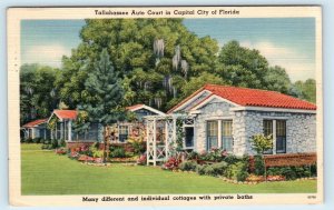 TALLAHASSEE, FL ~ Tallahassee AUTO COURT 1943 Linen Roadside  Postcard