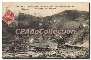 Postcard Old City Modane Savoie general view of the New Barracks Massif de Ch...