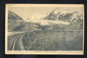 BARTLETT GLACIER ALASKA RAILROAD TRACKS ANTIQUE VINTAGE POSTCARD