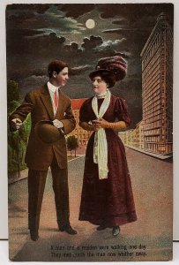 A man and A Maiden Walking 1911 to Nathalie Virginia Girttie Waddel Postcard D15
