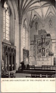 Altar, Sacturary in Chapel of St Mary, Washington Cathedral DC Vtg Postcard I76