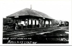 Vtg North Weare New Hampshire NH Railroad Station Train Depot RPPC Postcard