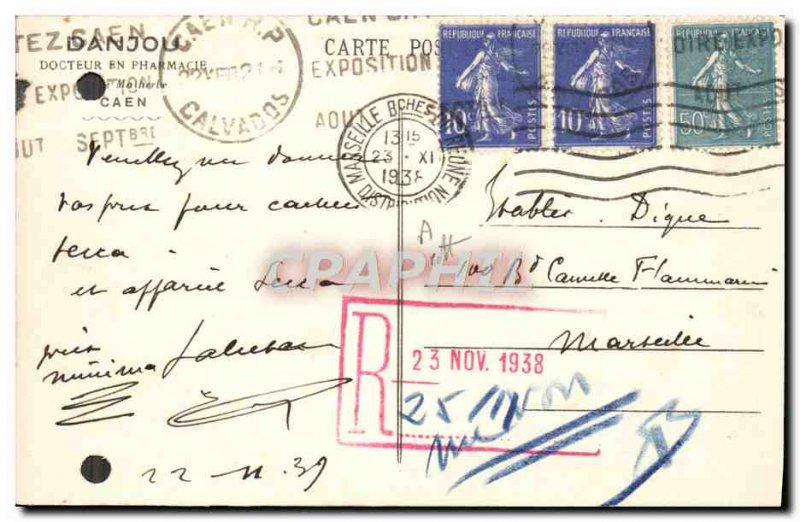 Old Postcard Pharmacy Biology Laboratories Danjou Caen