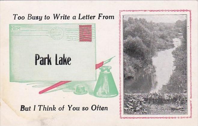 Michigan Greetings From Park Lake 1913