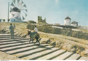 MYKONOS, Greece, 1950s-70s; The Stairs toward the windmills