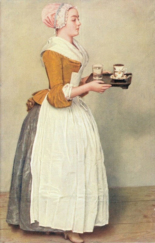 J.E. Liotard Das Schokoladenmädchen Girl Vintage Postcard 06.64