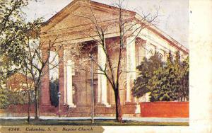Columbia South Carolina Baptist Church Street View Antique Postcard K52741