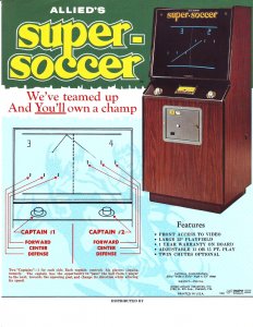 Super Soccer Video Arcade Game Flyer Vintage Original Promo 8.5 x 11 