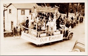 Prince Rupert BC Canadian Legion Parade Float Soldiers Our Empire Postcard E80