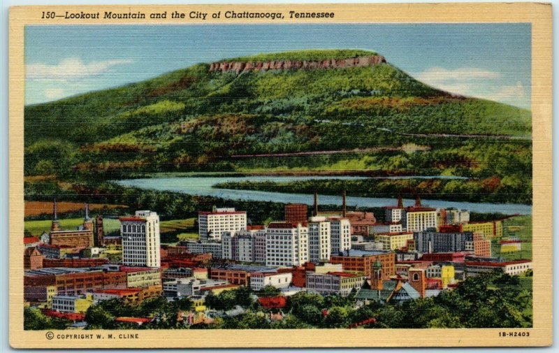 Postcard - Lookout Mountain and the City of Chattanooga, Tennessee 