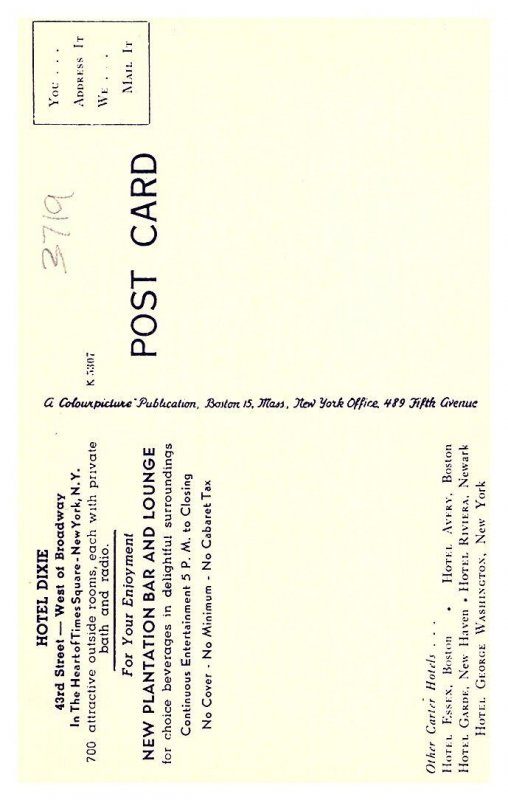 New York City  Hotel Dixie