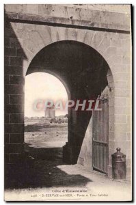 Old Postcard Saint Servan Sur Mer door and Solidor Tower