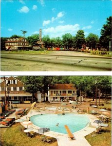 2~ROADSIDE Postcards VA, Fredericksburg BROWN'S MOTEL Heart Pool & Restaurant