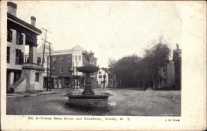 Fonda New York NY Main & Broadway c1905 Postcard