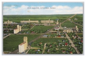 Postcard Grain Elevator Hutchinson Kansas Aerial View