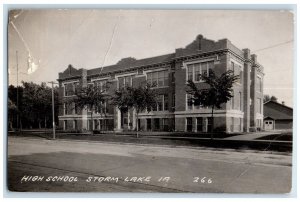 c1910's High School Building Storm Lake Iowa IA RPPC Photo Antique Postcard