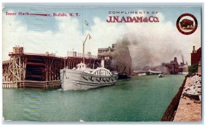 c1910 Inner Harbor Buffalo New York Compliments JN Adam Co. Vintage NY Postcard