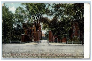 1907 Cambridge Street Gate Harvard College Thayer Hall Stoughton Hall Postcard