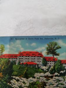 Antique Postcard Unposted Springtime at Grove Park Inn, Asheville, NC